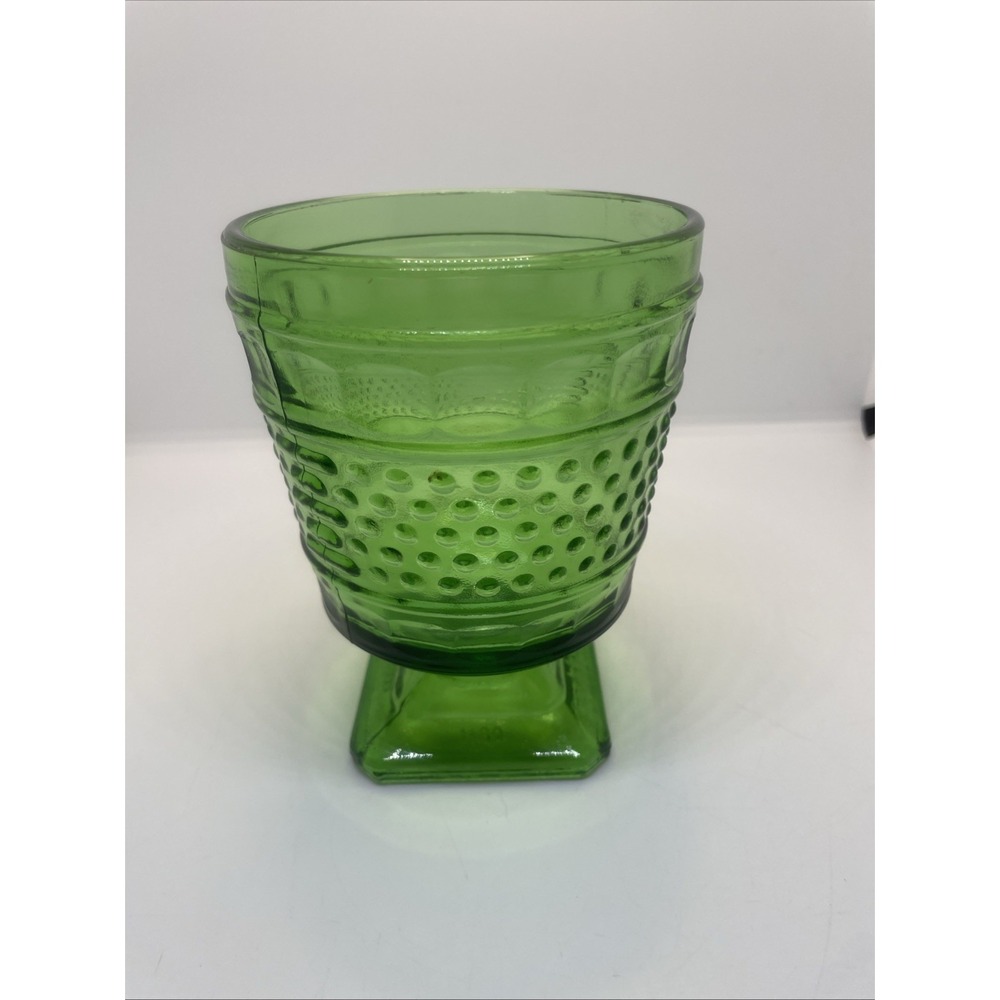 Vintage Napco # 1180 Green Glass Goblet " BEAUTIFUL COLLECTIBLE‎ USEABLE ITEM "